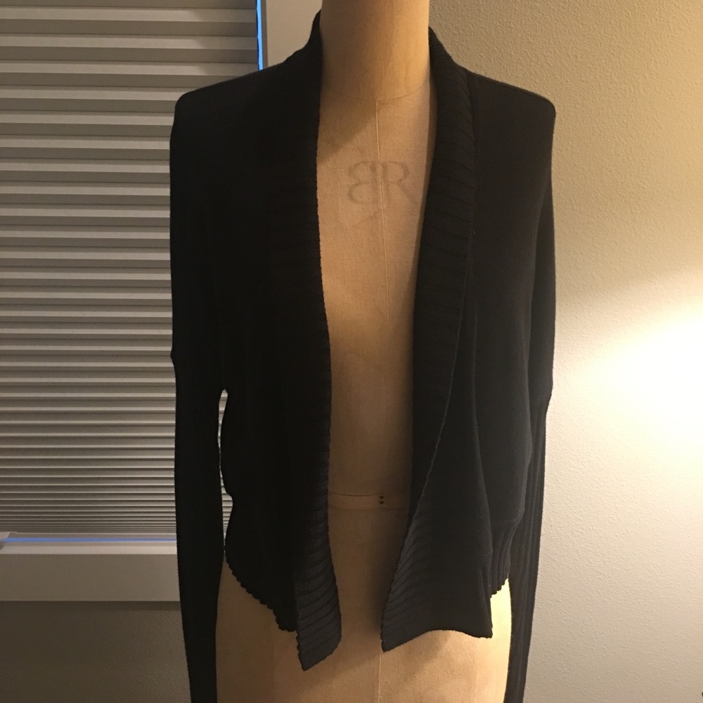 Athleta Black Cardigan Yoga Sweater